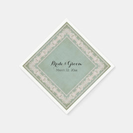 Dessert Reception Napkins Rustic Snöre Åldras Vint Pappersservett