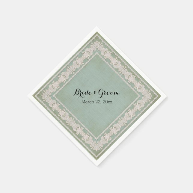 Dessert Reception Napkins Rustic Snöre Åldras Vint Pappersservett (Hörn)