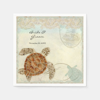 Dessert Reception Napkins Sea Turtle Ocean Beach Pappersservett