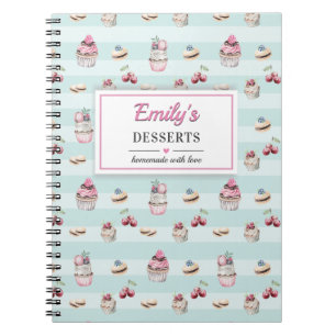 Dessert Recipe Bok Baker Chef Cook Blank bärbar da Anteckningsbok