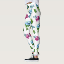 Dessert Rosa Berries | Botanical Boho Blommigt Leggings