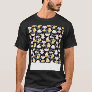 Dessert Seamless Mönster Patisserie Kawaii Cute fo T Shirt