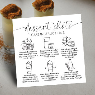 Dessert Shooters instruktioner Minimal cake Shoods Fyrkantigt Visitkort
