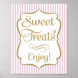 Dessert Sign Rosa Guld Sweet Trets Poster