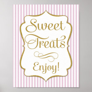 Dessert Sign Rosa Guld Sweet Trets Poster