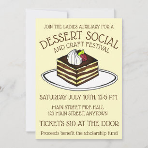 Dessert Social Bake Sale Tiramisu italiensk mat Inbjudningar