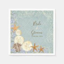 Dessertreception servett Blommig stuga vid havet