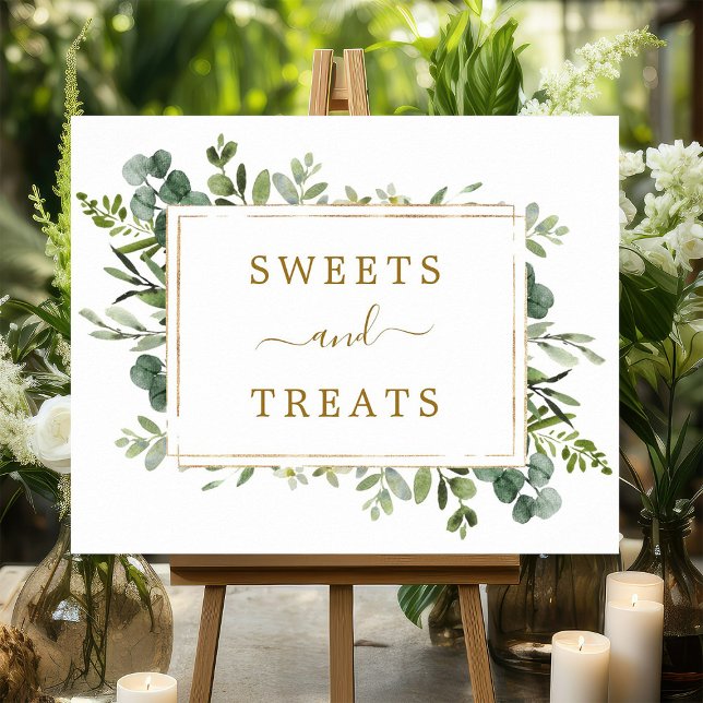 Desserttecken för botaniska Guld Grönt Sweets & Tr Poster (Skapare uppladdad)