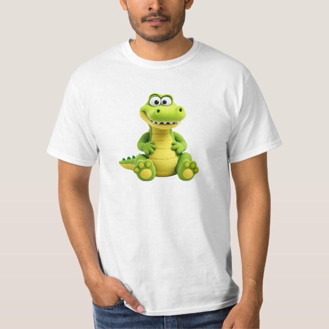 Dessin d’un crocodile rigolo. t shirt (Framsida)