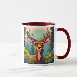 Dessin de Cerf Mignon dans la Forêt. Mugg
