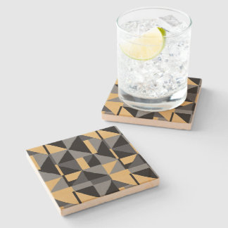 Dessous-de-Verre Carré en Grès Noir, Gris et Or Stenunderlägg