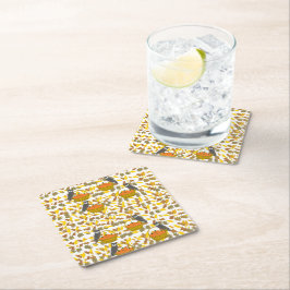 Dessous de Verre Carrés en Papier Citrouilles Underlägg Papper Kvadrat