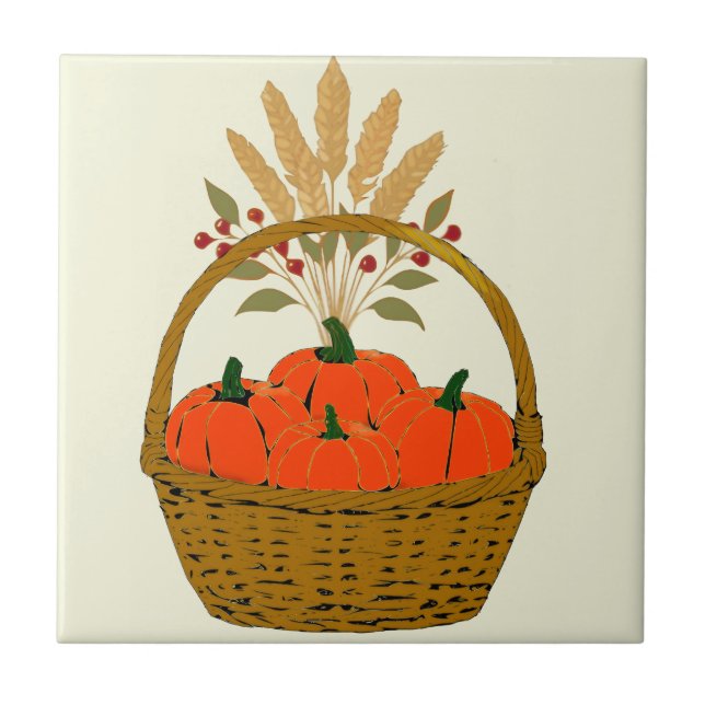 🍂Dessous de Verre Citrouilles d'Automne Kakelplatta (Framsidan)