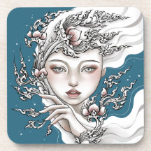 Dessous de verre Déesse du lotus bleu