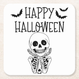 Dessous-de-verre en papier Happy Halloween Underlägg Papper Kvadrat