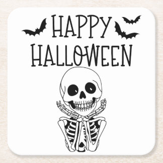 Dessous-de-verre en papier Happy Halloween Underlägg Papper Kvadrat