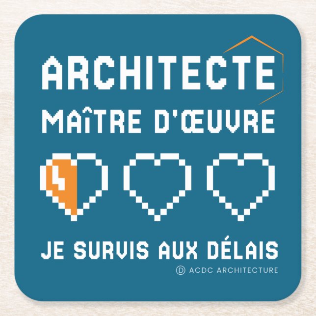 Dessous-de-verre Je survis aux délais Underlägg Papper Kvadrat (Framsidan)