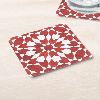 Dessous-de-verre Mosaïque marocaine rouge ZELLIGE Underlägg Papper Kvadrat