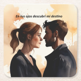 Destellos de Miradas: Ilustración en Acuarela que  Underlägg Papper Kvadrat