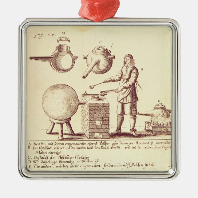Destillera utrustning julgransprydnad metall (Framsidan)