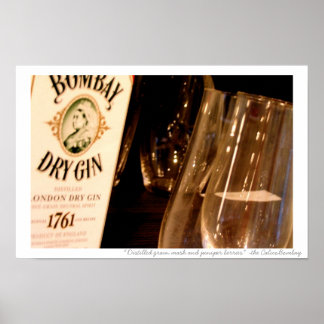 Destillerat kärnmjöl och enbär poster