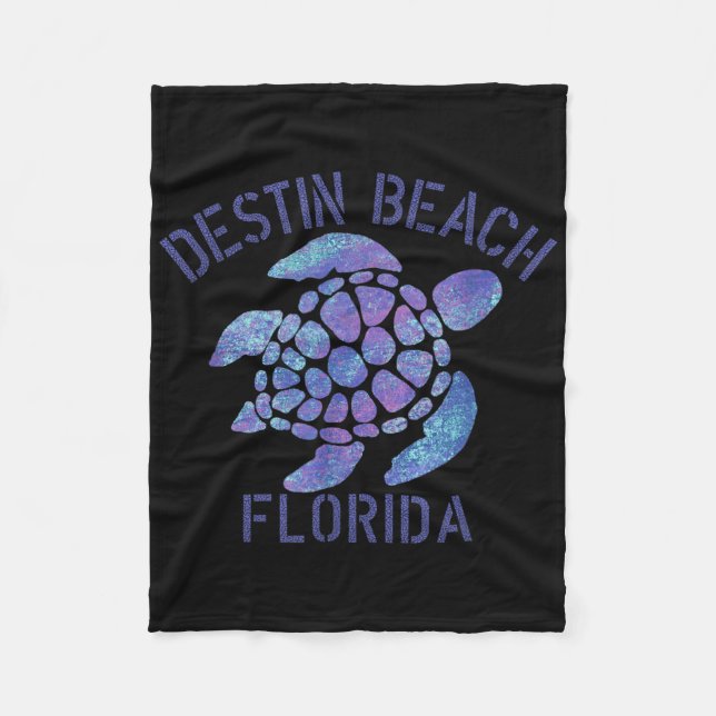 Destin Beach, Fl Beach Design _ Tribal Turtle Gift Fleecefilt (Framsidan)