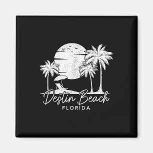 Destin Beach Florida Fl Vintage Sunset Surfer Vaca Magnet