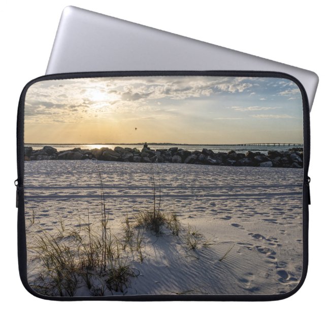 Destin Beach Florida Jetty Sunset bärbar dator Fod Laptop Fodral (Framsidan)
