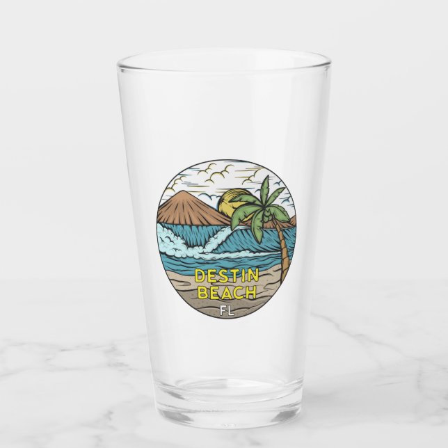 Destin Beach Florida Vintage Glaskopp (Framsida)