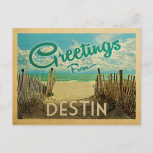 Destin Beach Vintage Resa Vykort