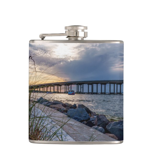 Destin East Pass Solnedgång Flask Fickplunta (Framsidan)