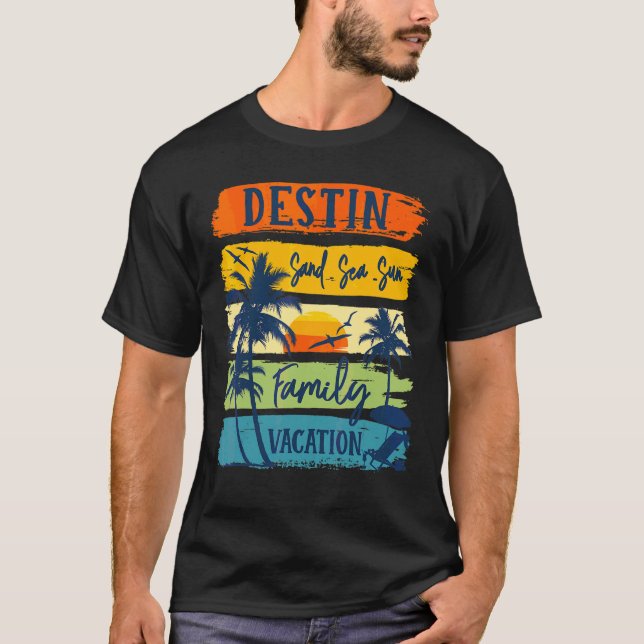 Destin Florida 2022 Matching Family Summer Vacatio T Shirt (Framsida)