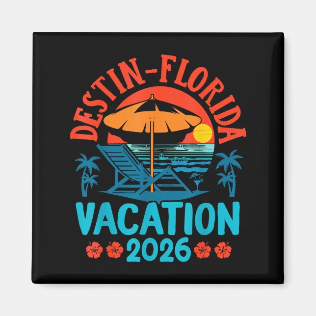 Destin Florida 2026 Family Vacation Beach Summer V Magnet (Framsidan)