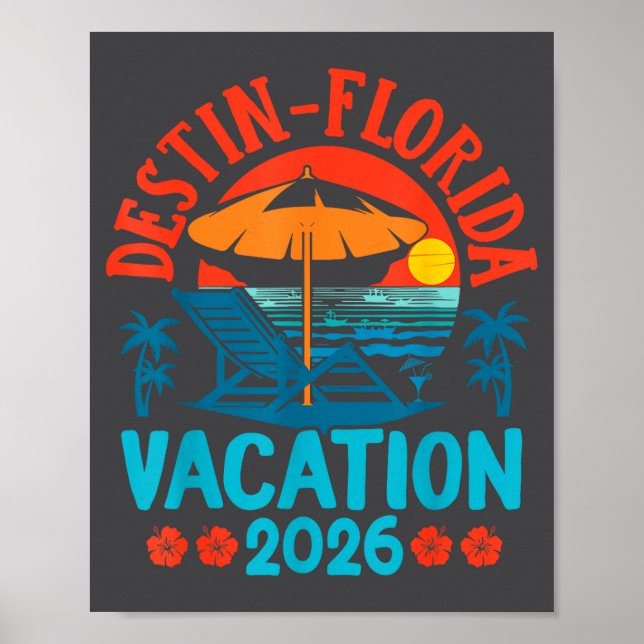 Destin Florida 2026 Family Vacation Beach Summer V Poster (Framsidan)