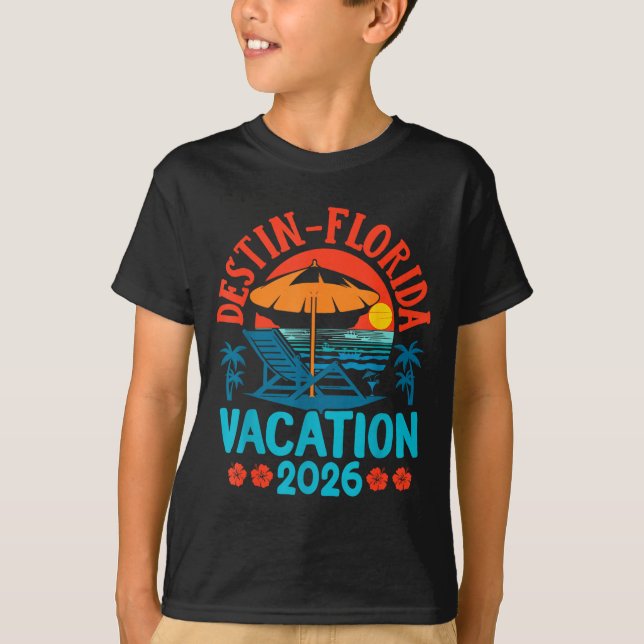 Destin Florida 2026 Family Vacation Beach Summer V T Shirt (Framsida)