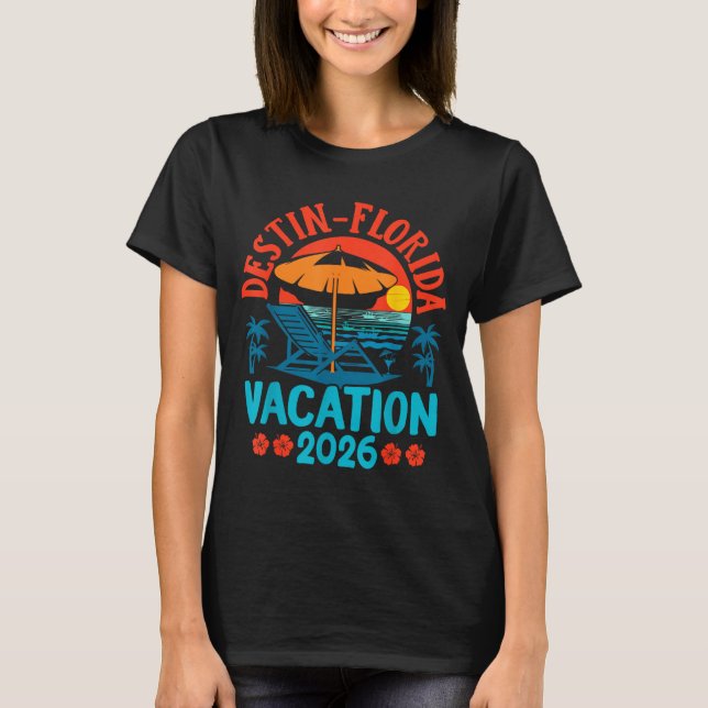 Destin Florida 2026 Family Vacation Beach Summer V T Shirt (Framsida)