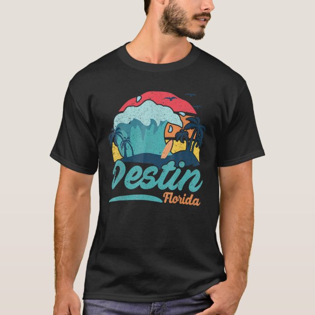Destin Florida Beach Summer Surfing Sol set Handfl T Shirt (Framsida)