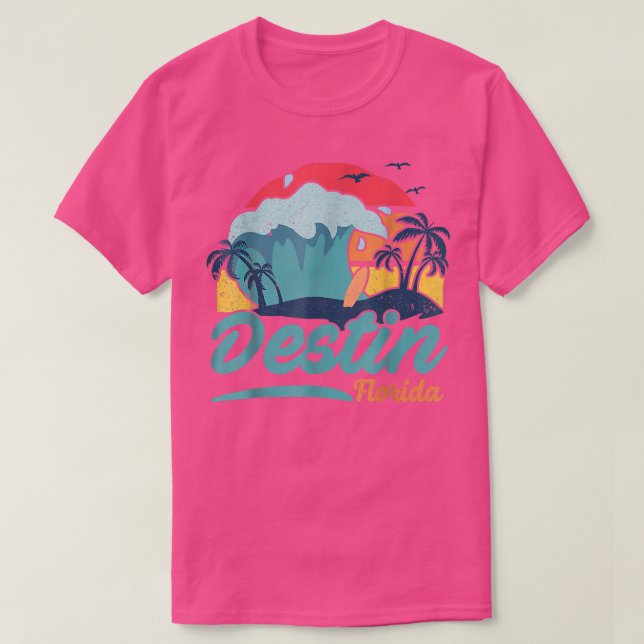 Destin Florida Beach Summer Surfing Sol set Handfl T Shirt (Design framsida)