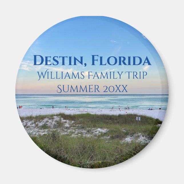 Destin Florida Beach Sunset Anpassningsbar Family  Magnet (Framsidan)