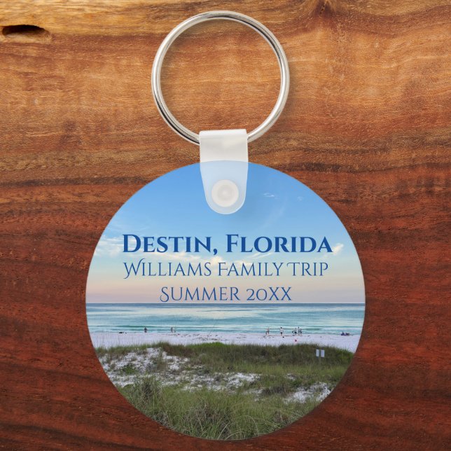 Destin Florida Beach Sunset Anpassningsbar Vacatio Nyckelring (Framsida)