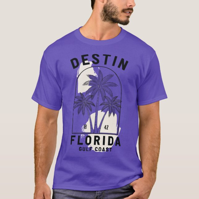 Destin Florida Bukt Kusten, minimalistisk Handflat T Shirt (Framsida)