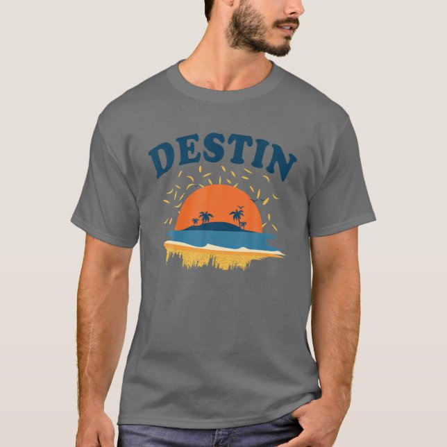Destin Florida City Tourist Souvenir Gift Manar W T Shirt (Framsida)