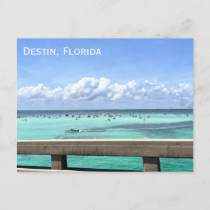 Destin Florida Crab Island Bridge Ocean Foto Vykort
