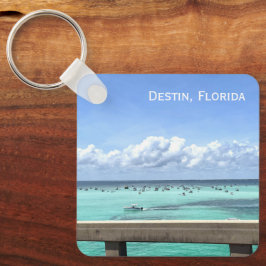 Destin Florida Crab Island Bridge Ocean Photo Nyckelring