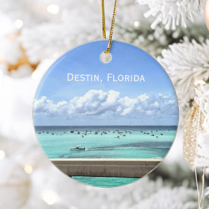 Destin Florida Crab Island Bridge Photo jul Julgransprydnad Keramik