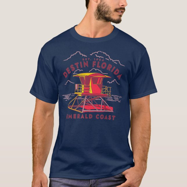 Destin Florida Est 1984 Life Guard stativ Premium T Shirt (Framsida)