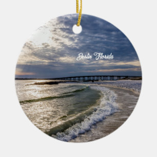 Destin Florida Evening Vågar Circle Ornament