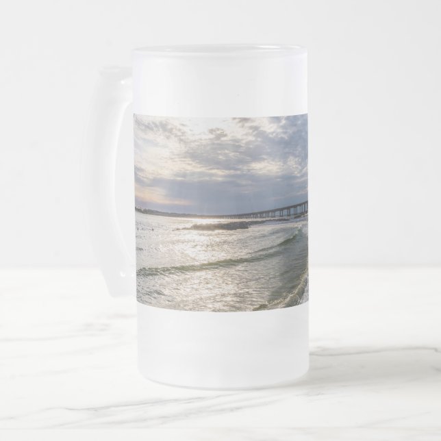 Destin Florida Evening Vågar Frosted Beer Mugg (Framsida vänster)