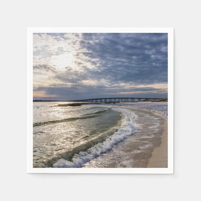 Destin Florida Evening Vågar Pappersservett (Framsidan)