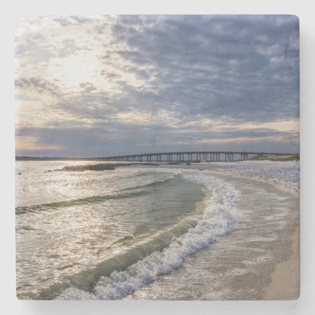 Destin Florida Evening Vågar Stone Underlägg (Framsidan)